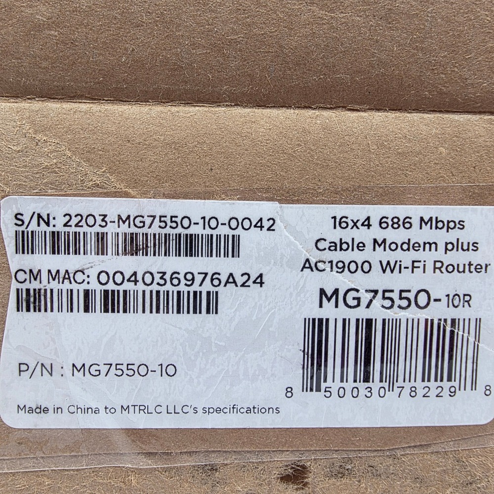 Motorola MG7550 Cable Modem Plus AC1900‎ WiFi Router REFURBISHED - Picture 3 of 3